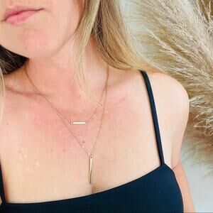 NEW NORDSTROM REVOLVE Gold Bar Multi Strand Layering Choker Necklace Jewelry